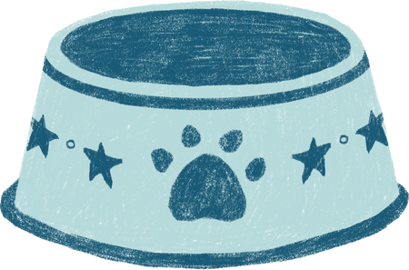 Crayon Doodle Pet Food Bowl